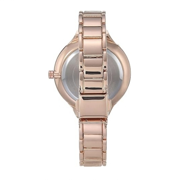 Women\'s Crystal Accented Bracelet Watch Rose Gold main image 6